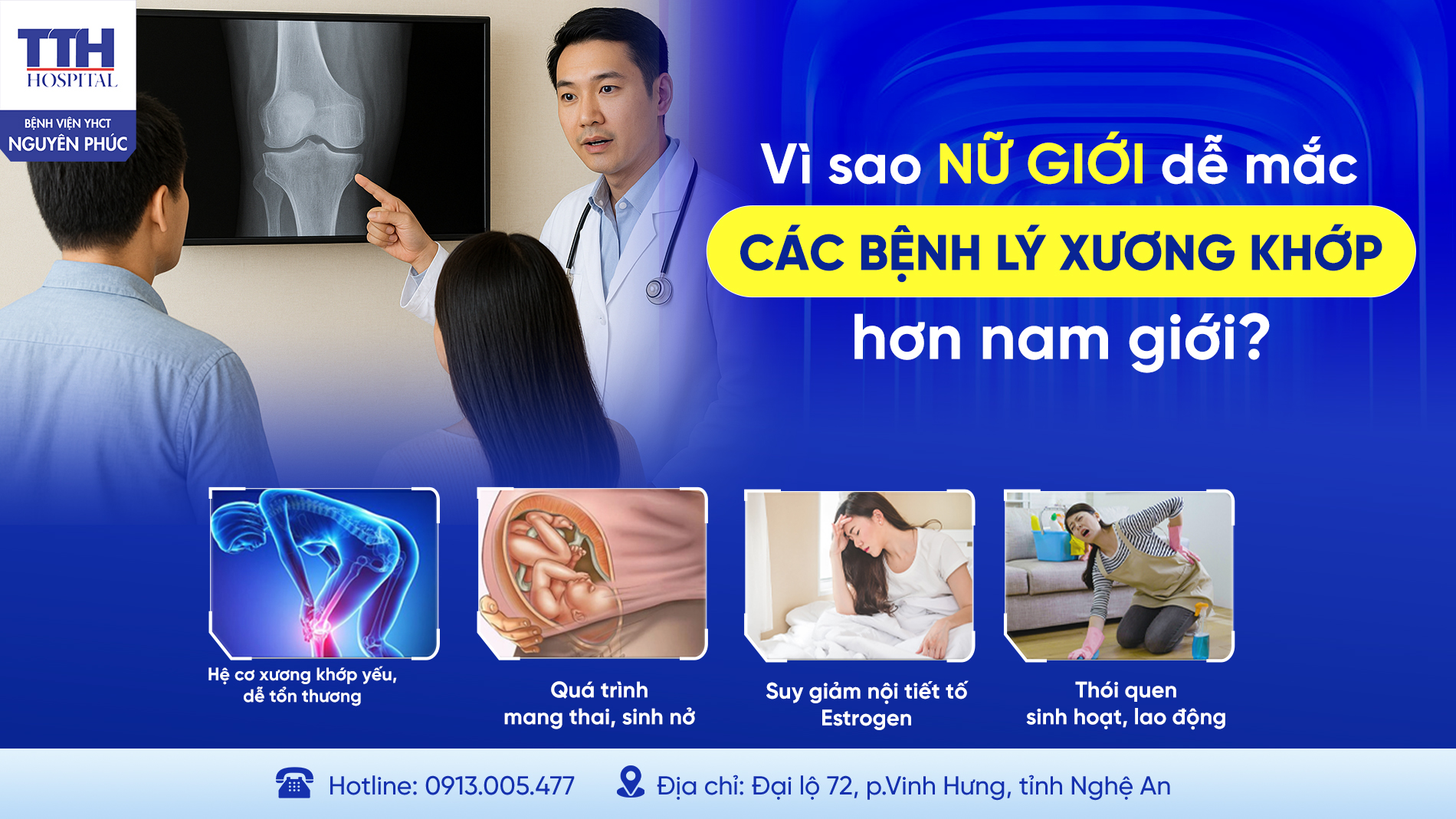 VÌ SAO NỮ GIỚI DỄ MẮC CÁC BỆNH LÝ XƯƠNG KHỚP HƠN NAM GIỚI